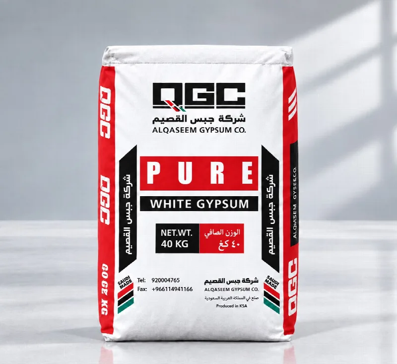Pure white gypsum powder — product in use