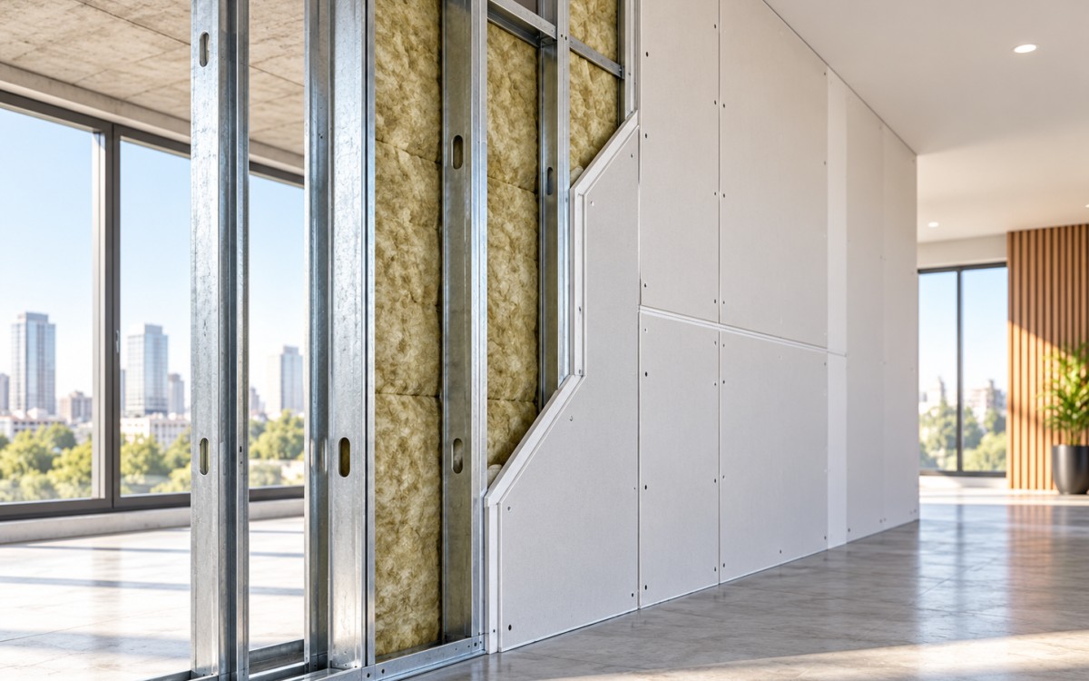 Installing gypsum drywall systems on a construction site